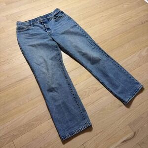 Levis Premium 501 Original Fit Straight Leg Jeans Blue Button Fly Womens 32x30